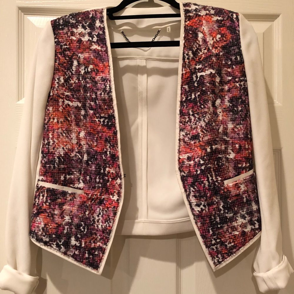 Elie Tahari Tweed front blazer - Picture 1 of 3